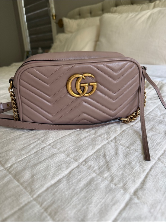 Gucci Handbags - Gucci marmont Bag in Mauve Pink with Gold Hardware and dust bag